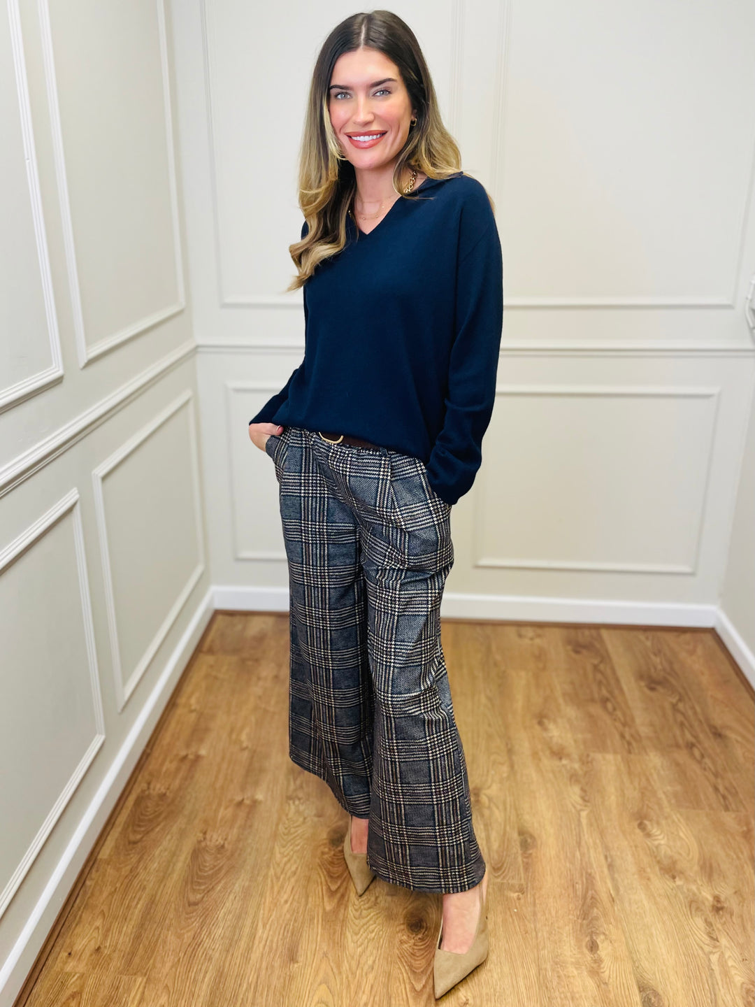 "NIKO" LUXURY Fine Knit Jumper-Navy