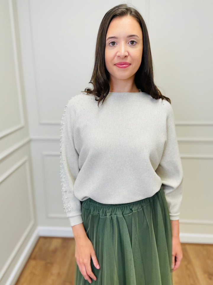 "MAYA" Pearl Jumper-Cream