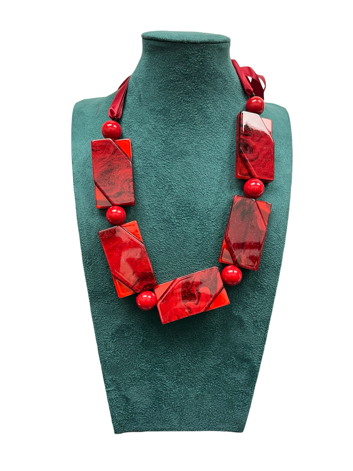 Red Short Statement Necklace