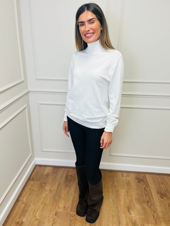 "ROBIN" Polo Neck-Cream