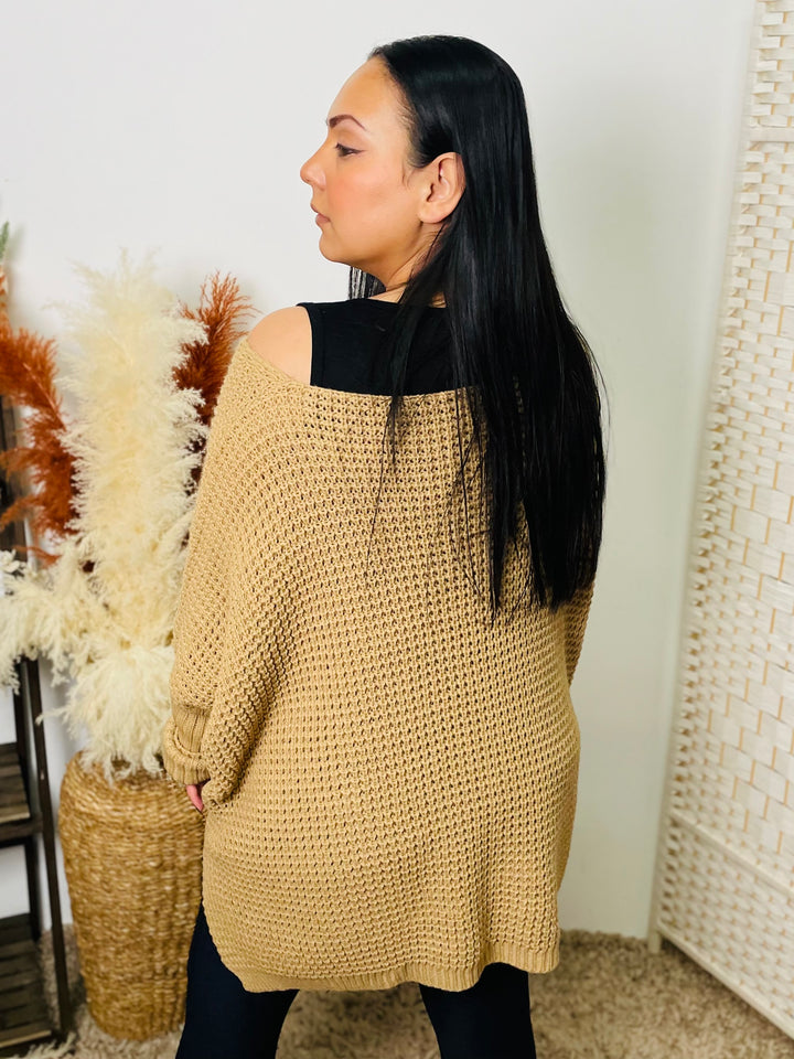 "PENNY" Fine Knit Jumper-Tan