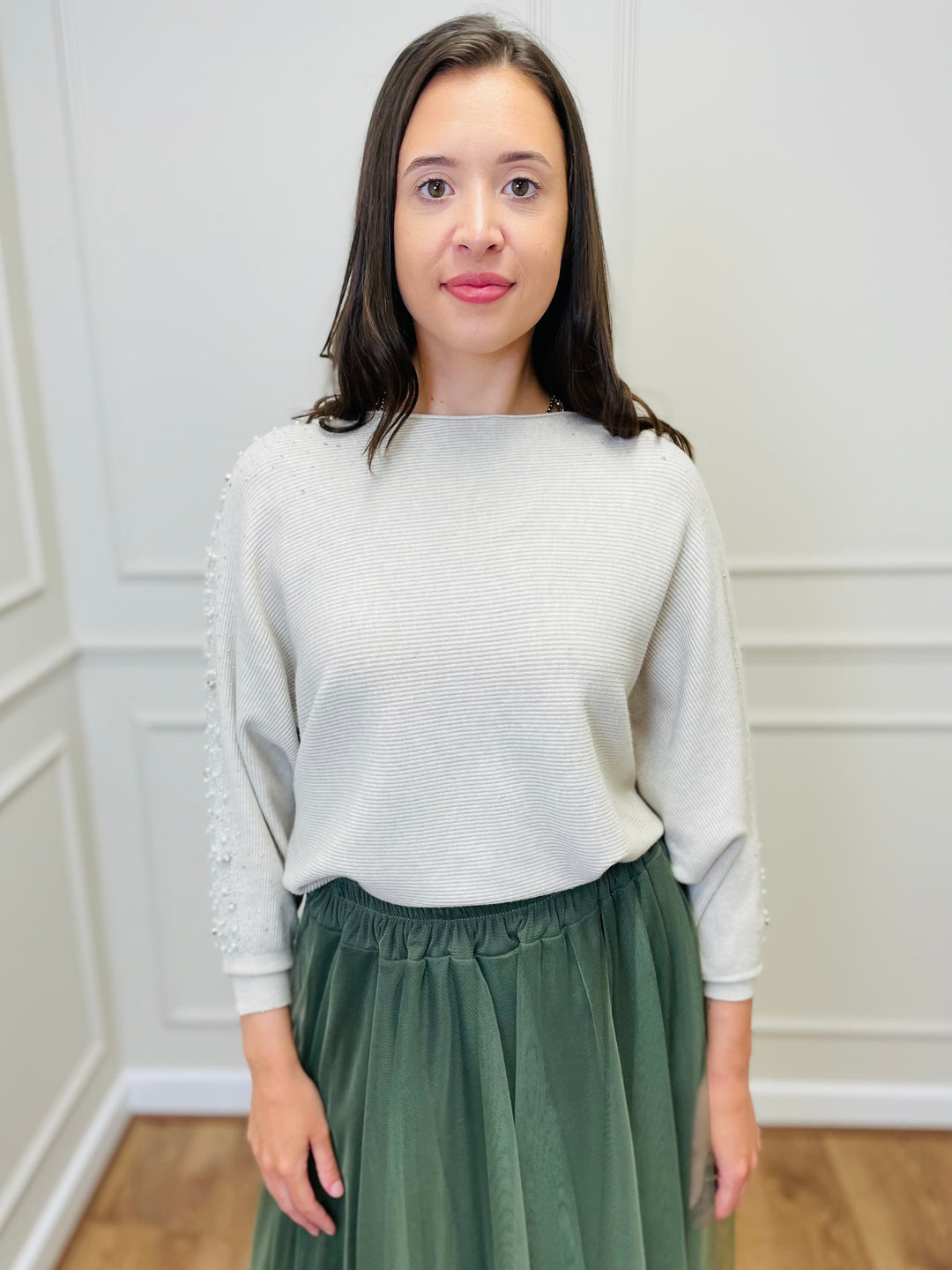 "MAYA" Pearl Jumper-Cream