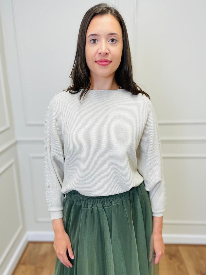 "MAYA" Pearl Jumper-Cream