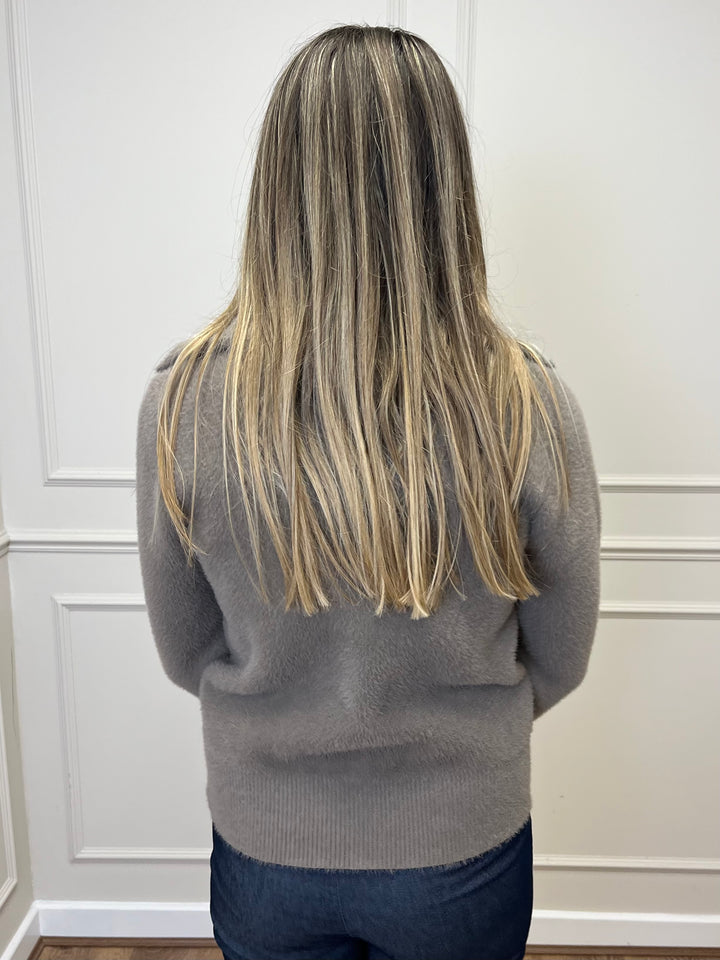 "ERICA" Zip Bomber Jacket-Mocha