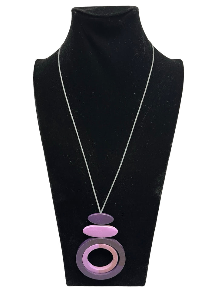 Multicolour Circle Necklace-Purple & Lilac