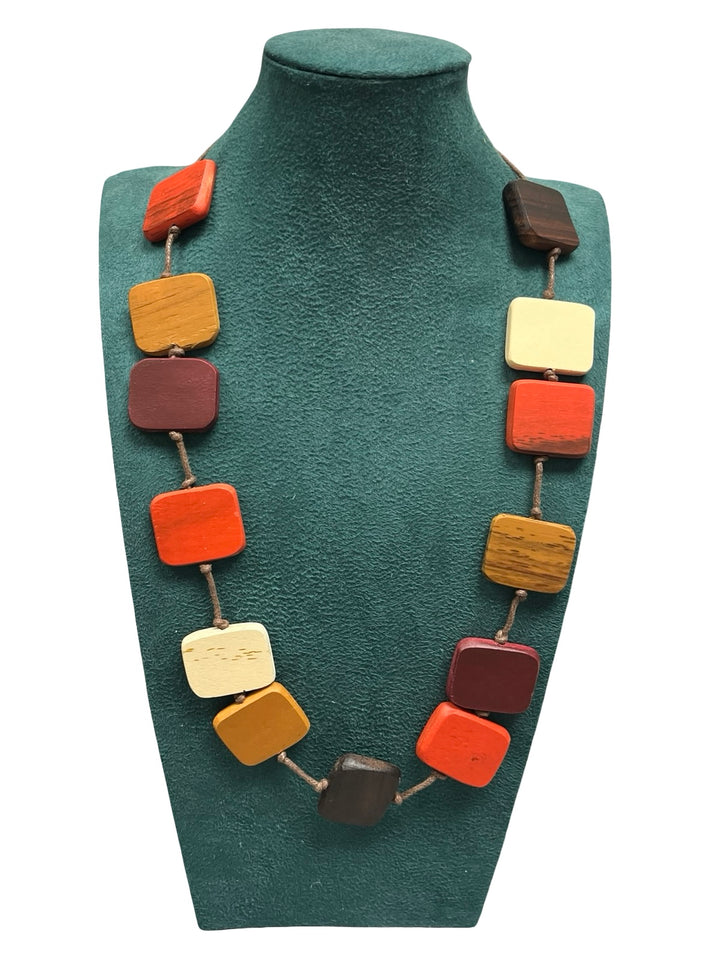 Long Statement Necklace-Multicolour