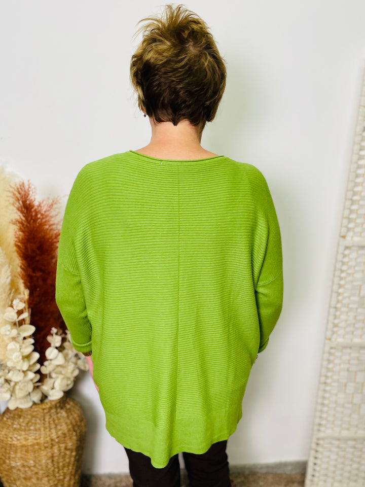 "CASSY" Knitted Jumper-Lime Green