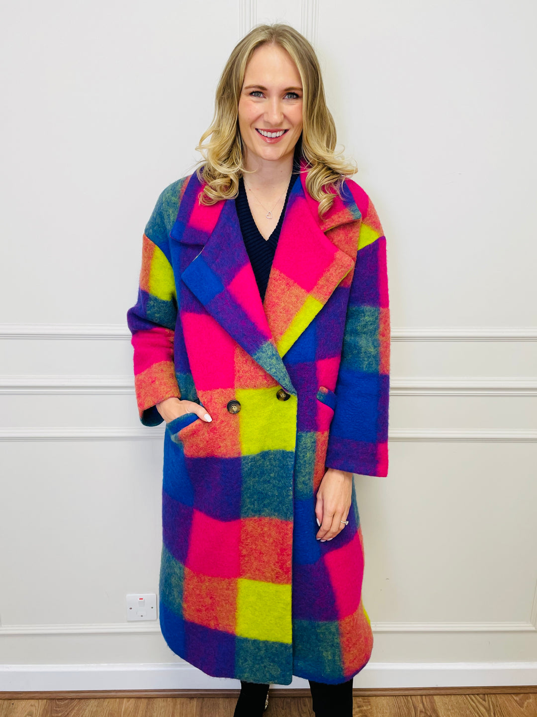"LILLIAN" Longline Coat-Multicolour