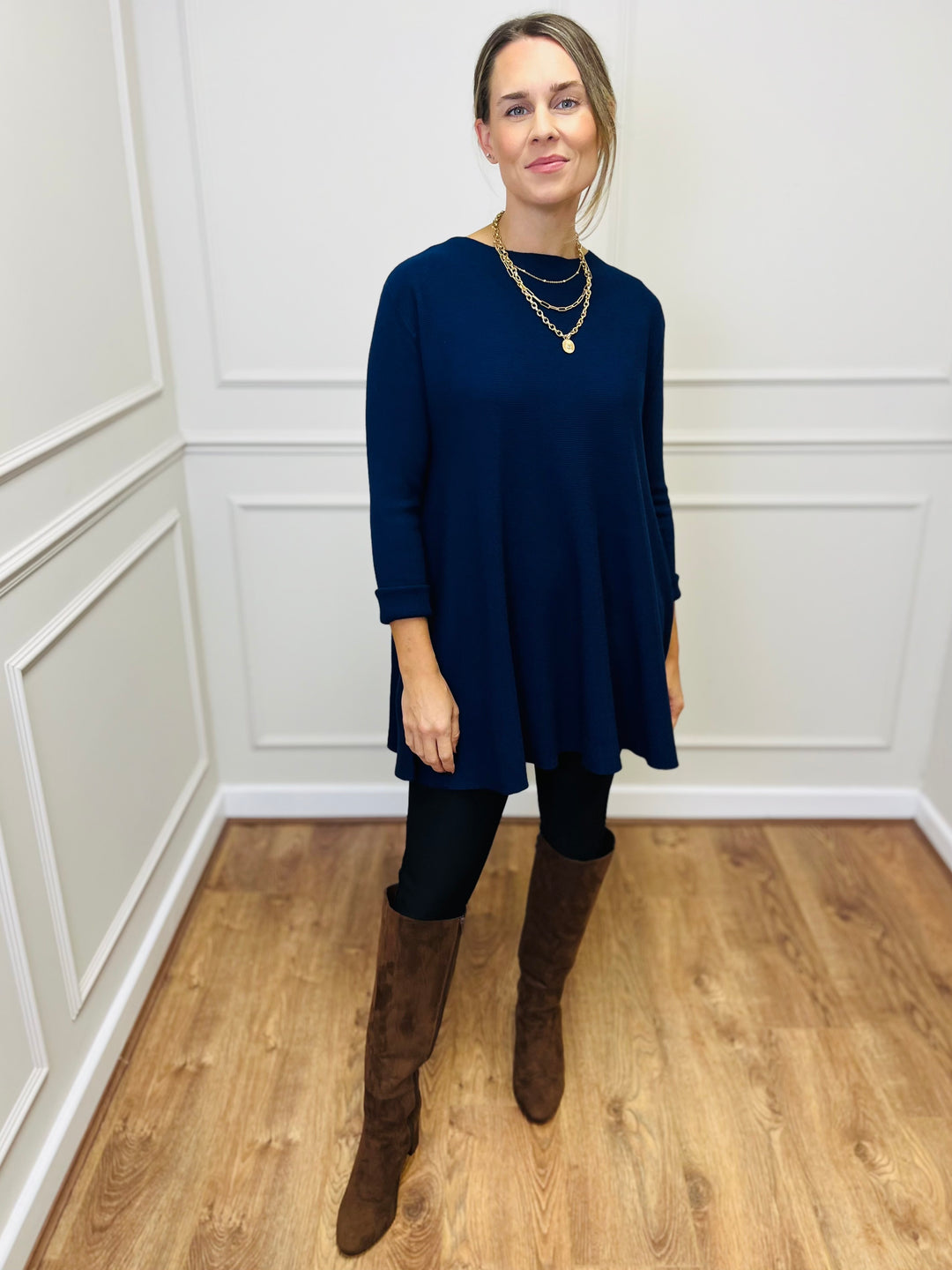 "HARRIET" Basic Soft Jumper-Navy