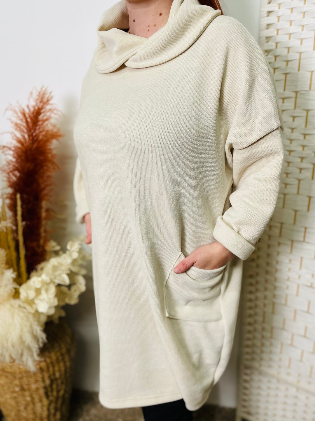 "ARIANA" Corduroy Tunic-Cream