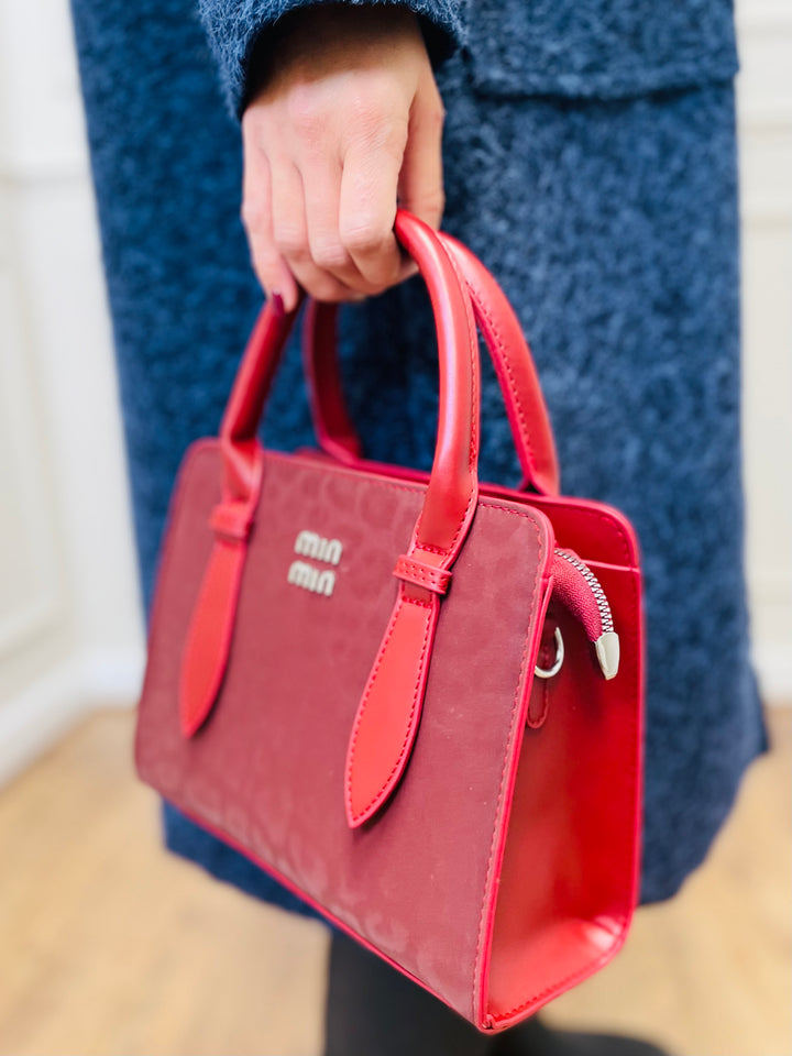 No.78 Leopard Print Handbag-Burgundy