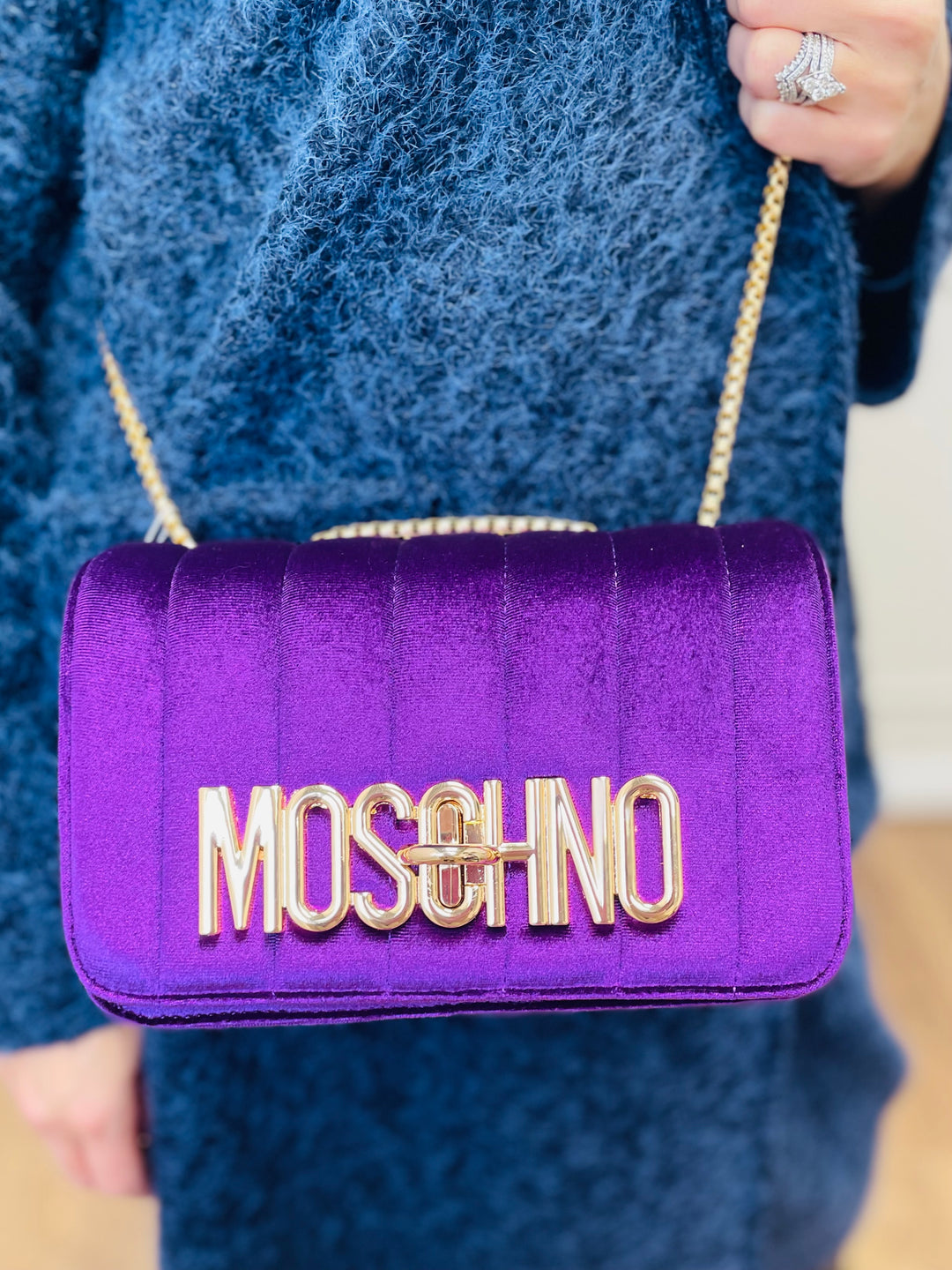 No.80 Quilted Velvet Bag-Purple