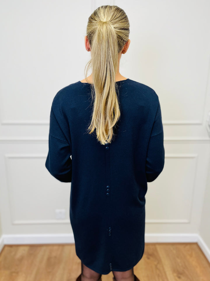 "MILLIE" Fine Knit Tunic-Navy