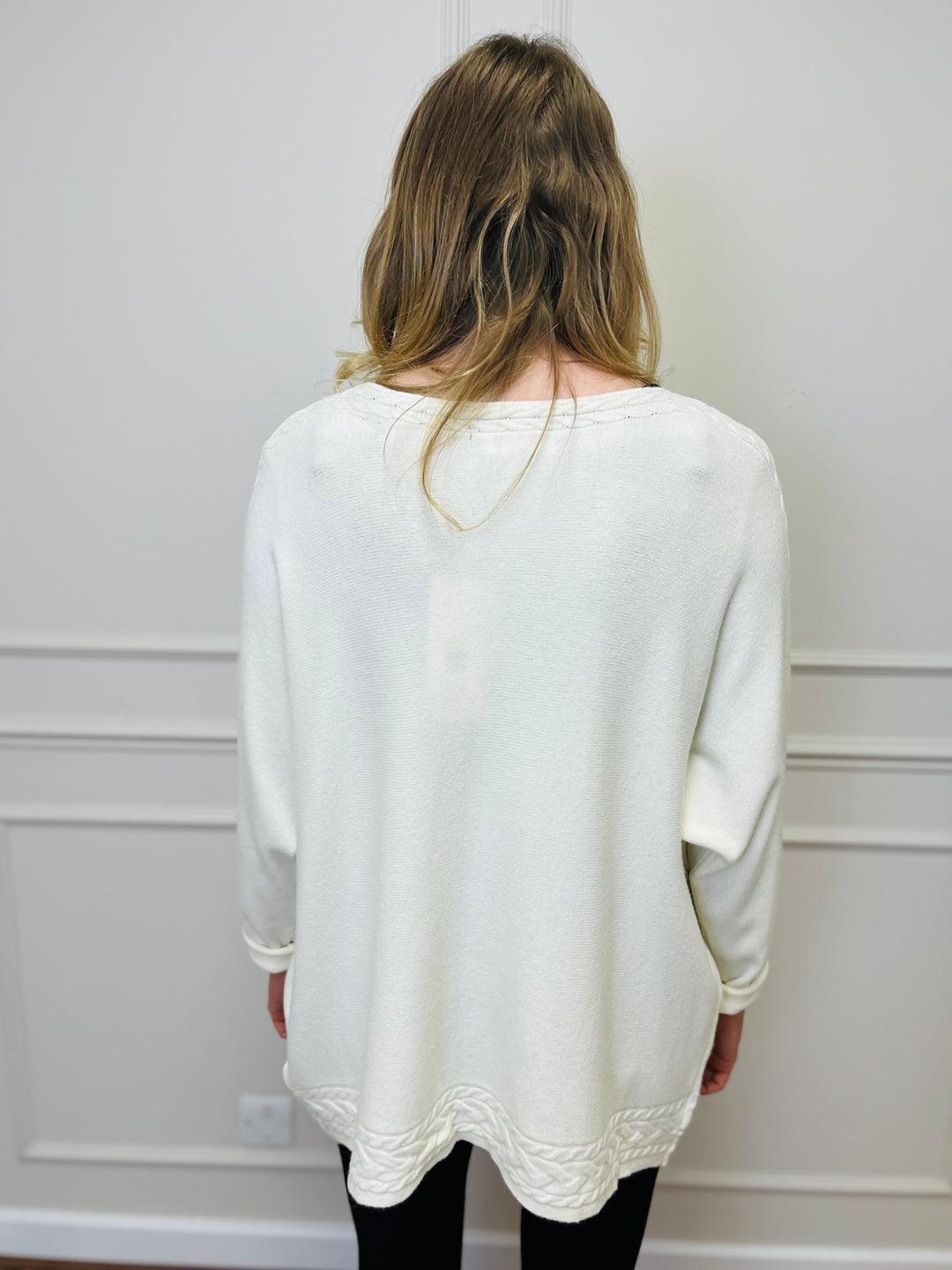 "CASEY" Cable Knit Jumper-Cream