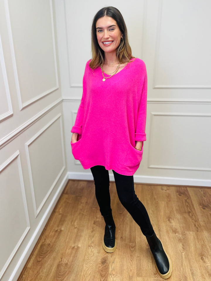 "STELLA" LUXURY Fine Knit Jumper-Pink