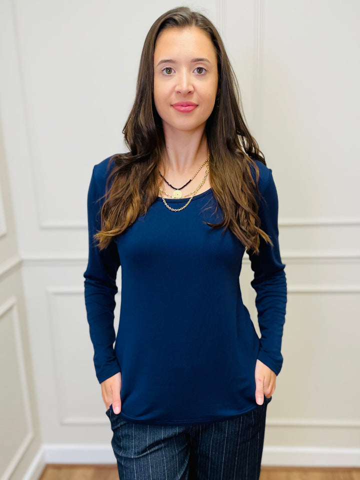 The Essential Long Sleeve "Magic" Vest-Navy