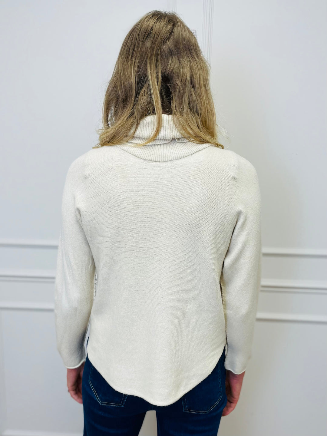 "MANDY" Roll Neck Jumper-Cream