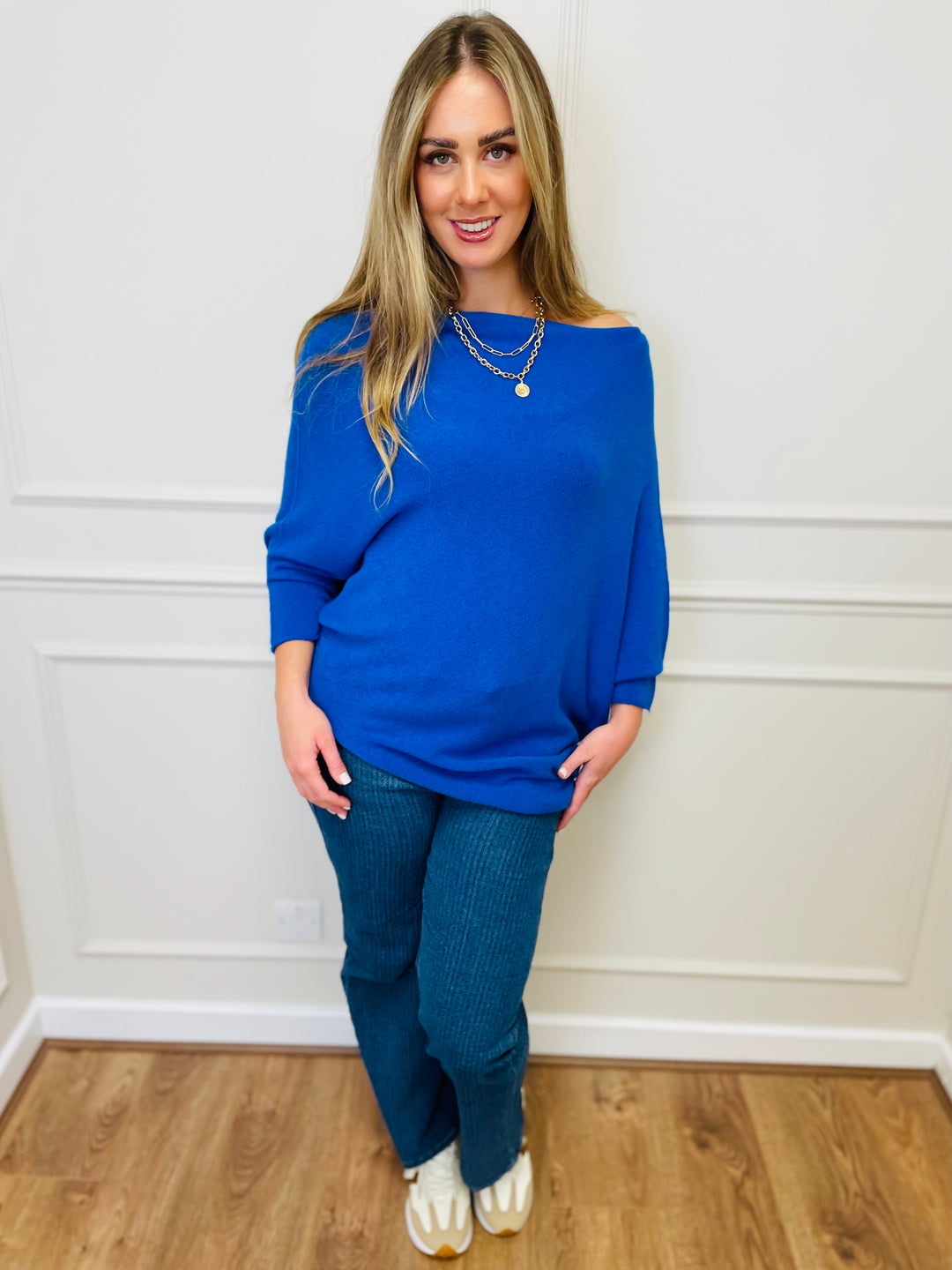 "BELLA" Asymmetric Jumper-Royal Blue