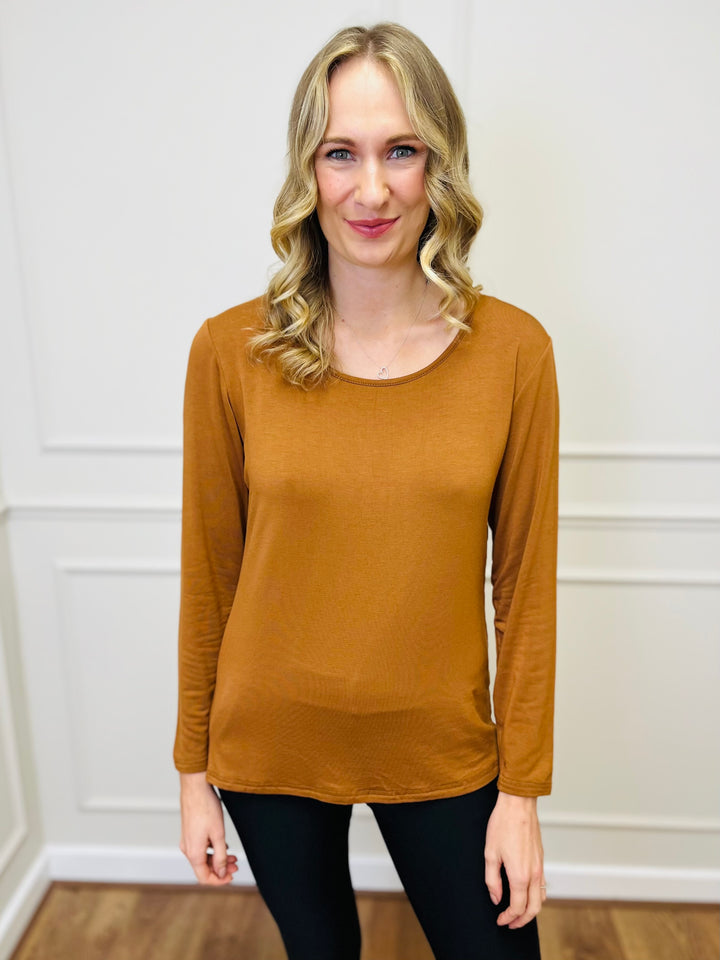 The Essential Long Sleeve "Magic" Vest-Camel