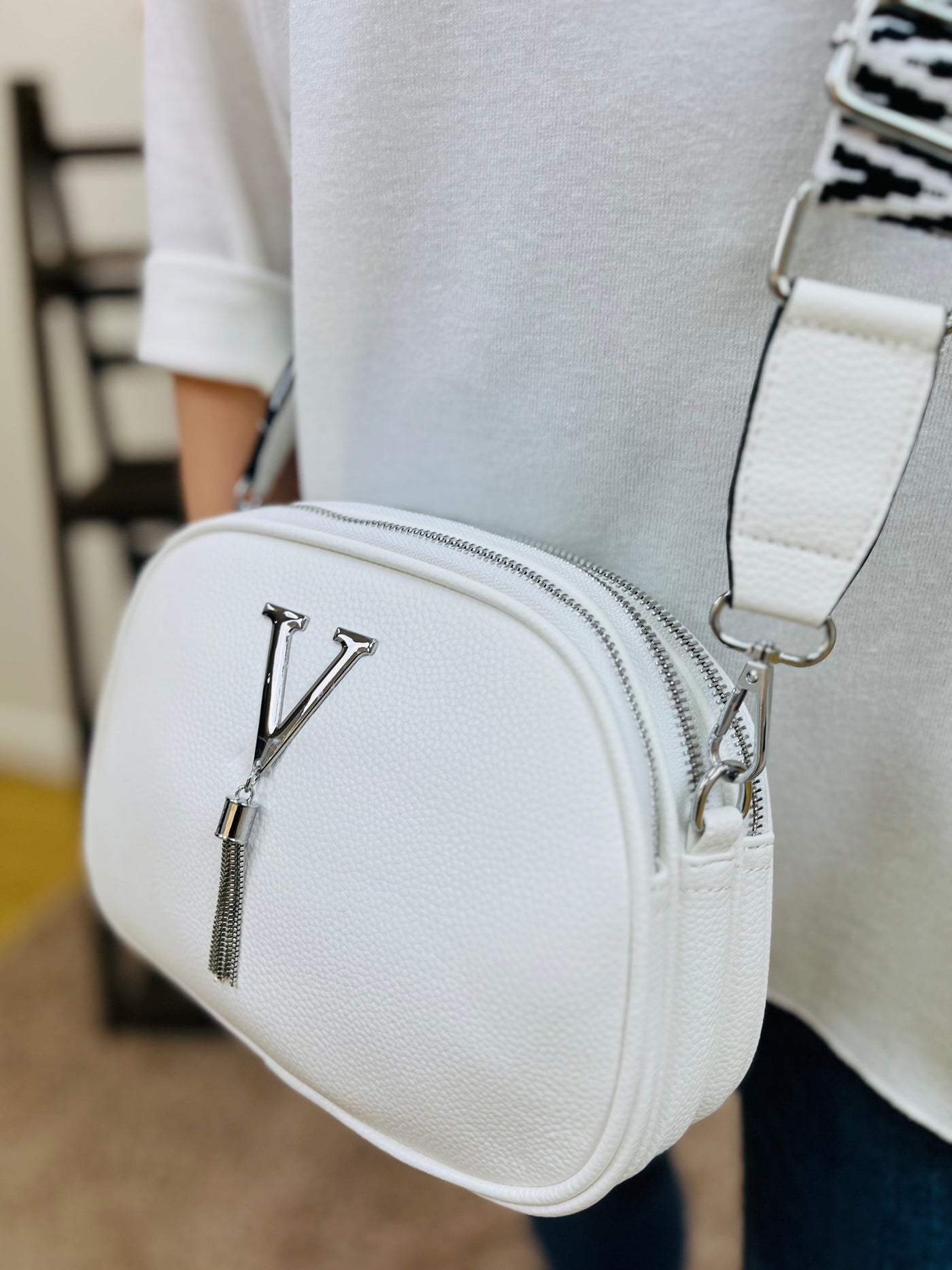 "TINA" Crossbody Handbag-White