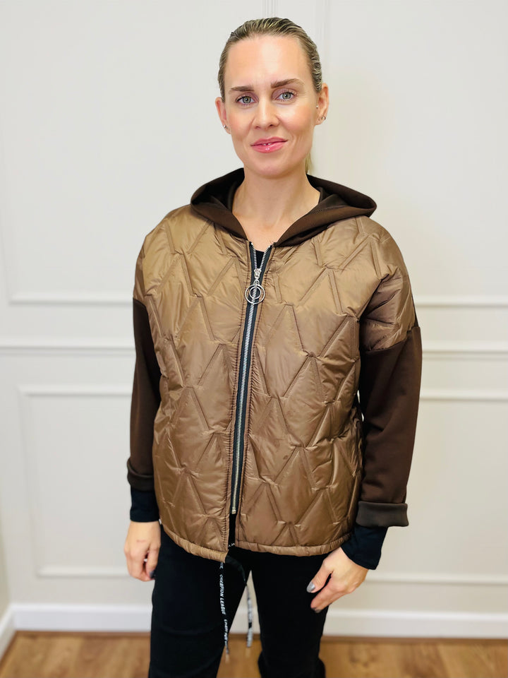 "BONNIE" Quilted Jacket-Brown