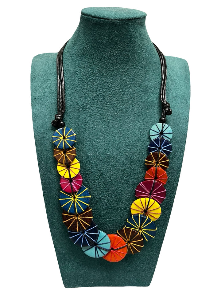 Multicolour Circle Statement Necklace