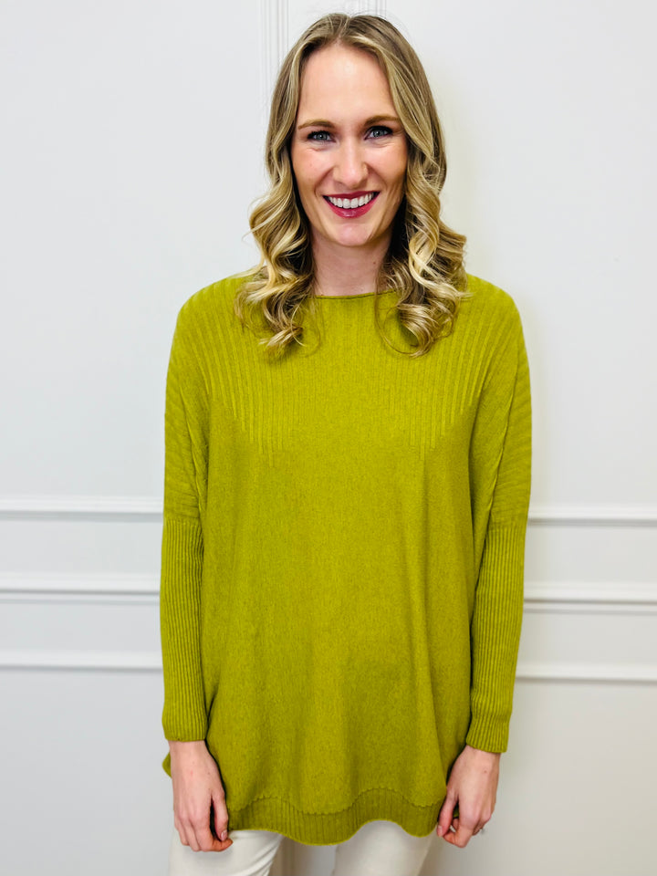 "JESSIE" Basic Soft Jumper-Green