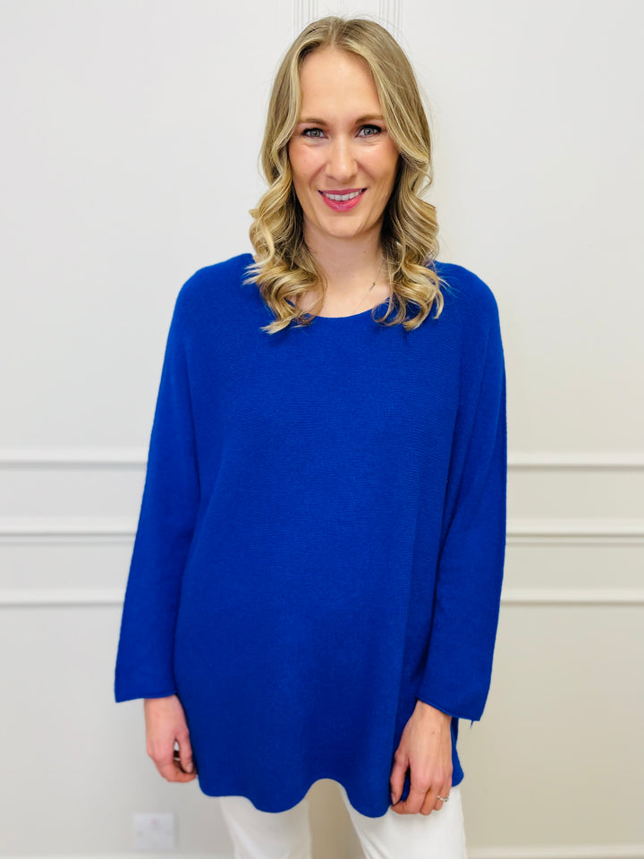 "GINNY" Basic Soft Jumper-Blue