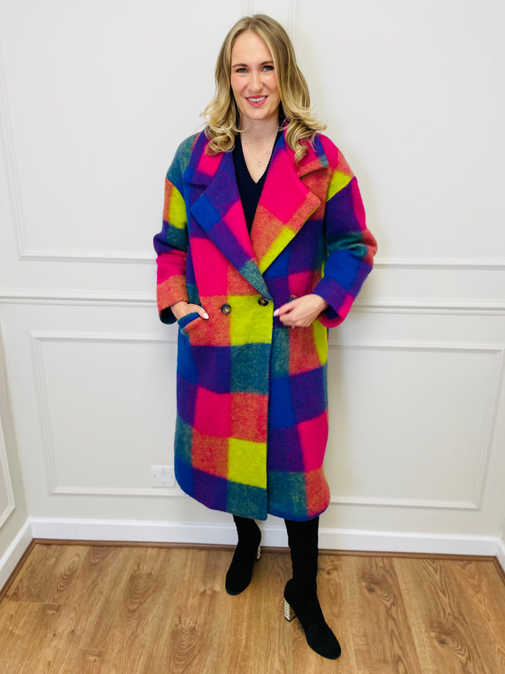 "LILLIAN" Longline Coat-Multicolour
