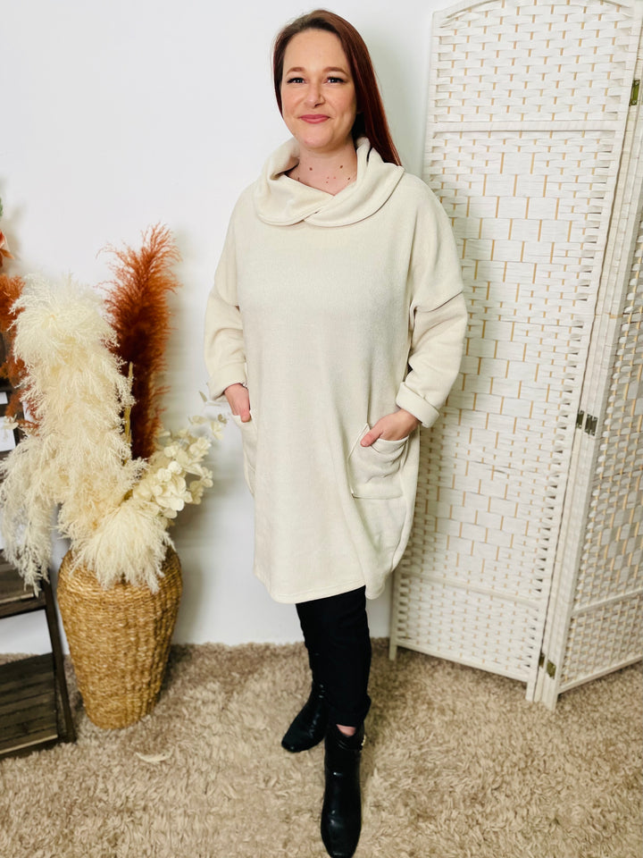 "ARIANA" Corduroy Tunic-Cream