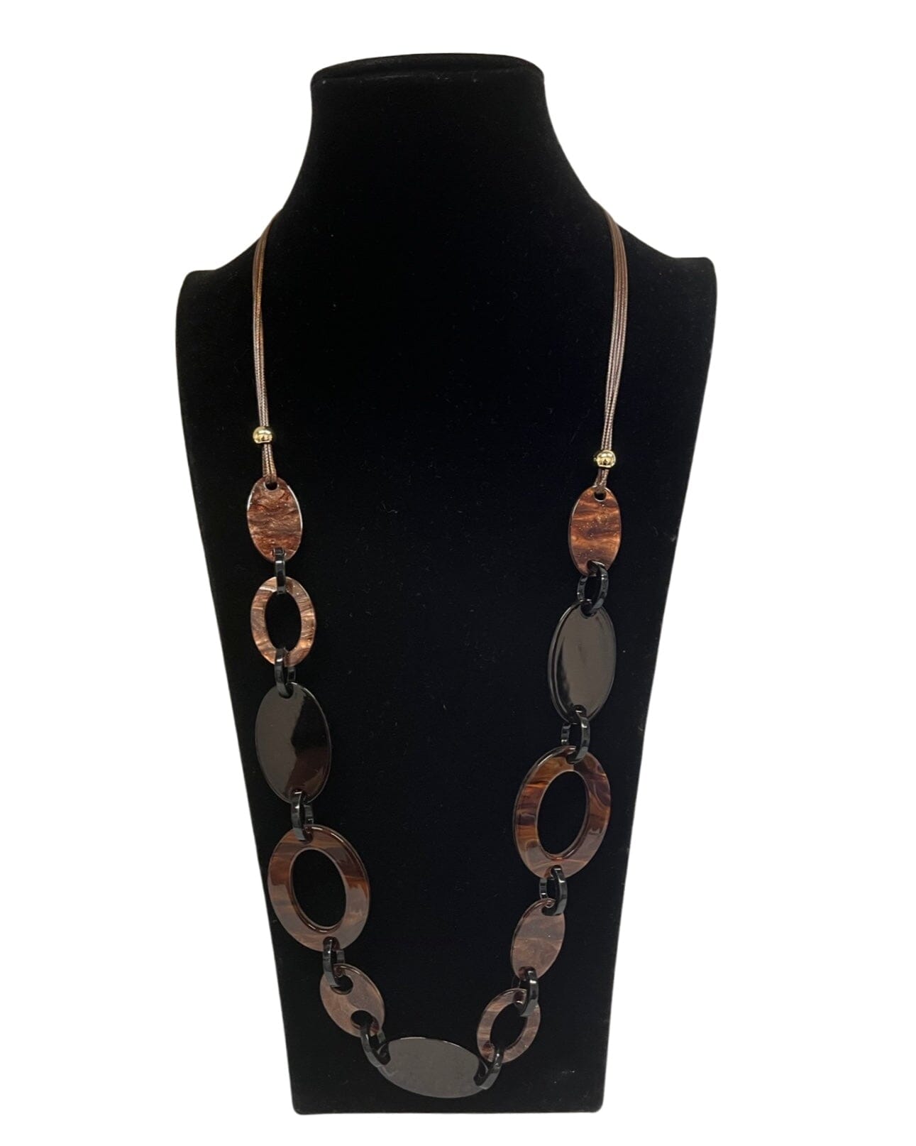 Brown & Black Long Statement Necklace