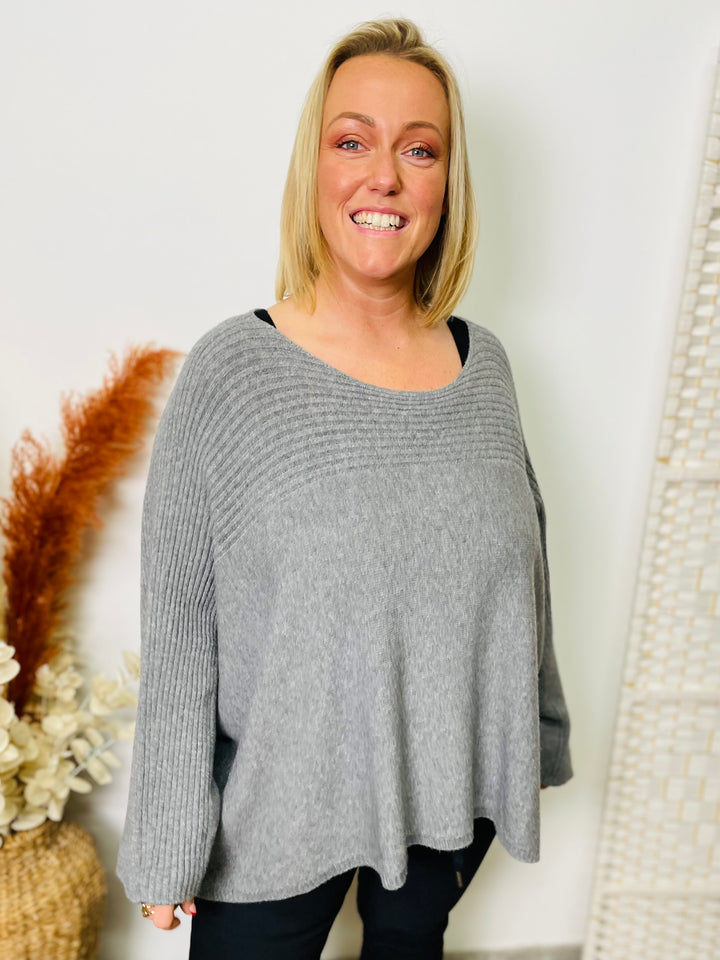 "GEORGINA" Knitted Jumper-Grey