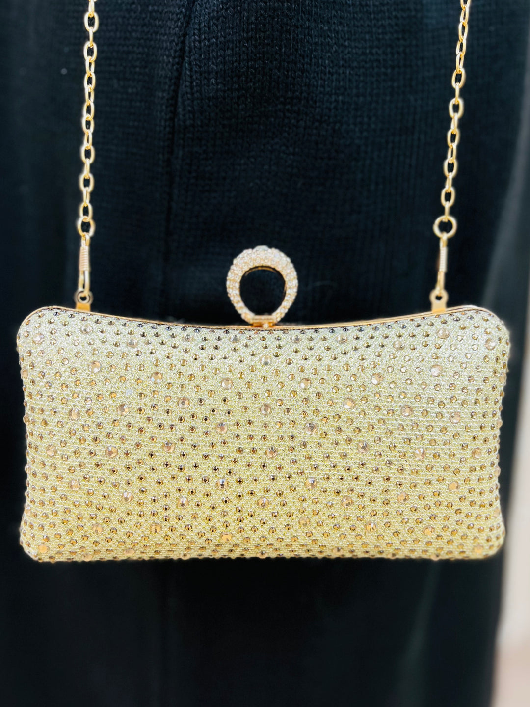 Embellished  Clutch Bag-Gold