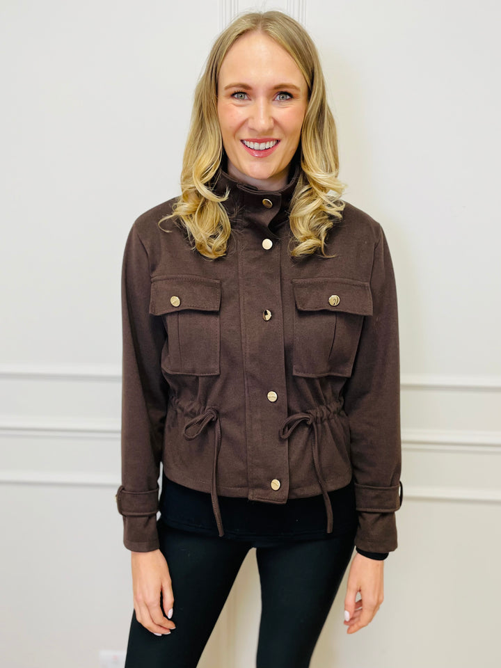 "JAYDA" Utility Jacket-Brown