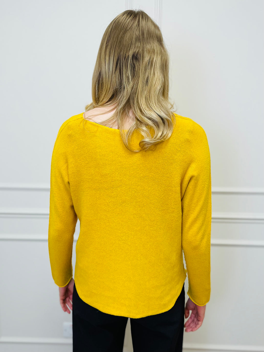 "MAGNOLIA" Fine Knit Jumper-Mustard