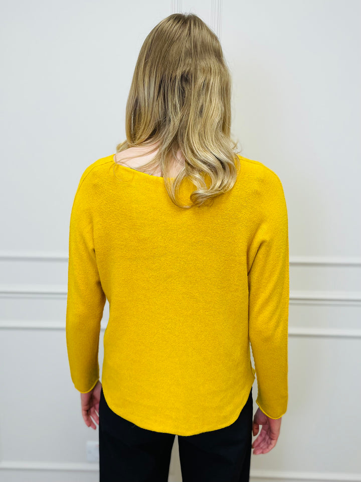"MAGNOLIA" Fine Knit Jumper-Mustard