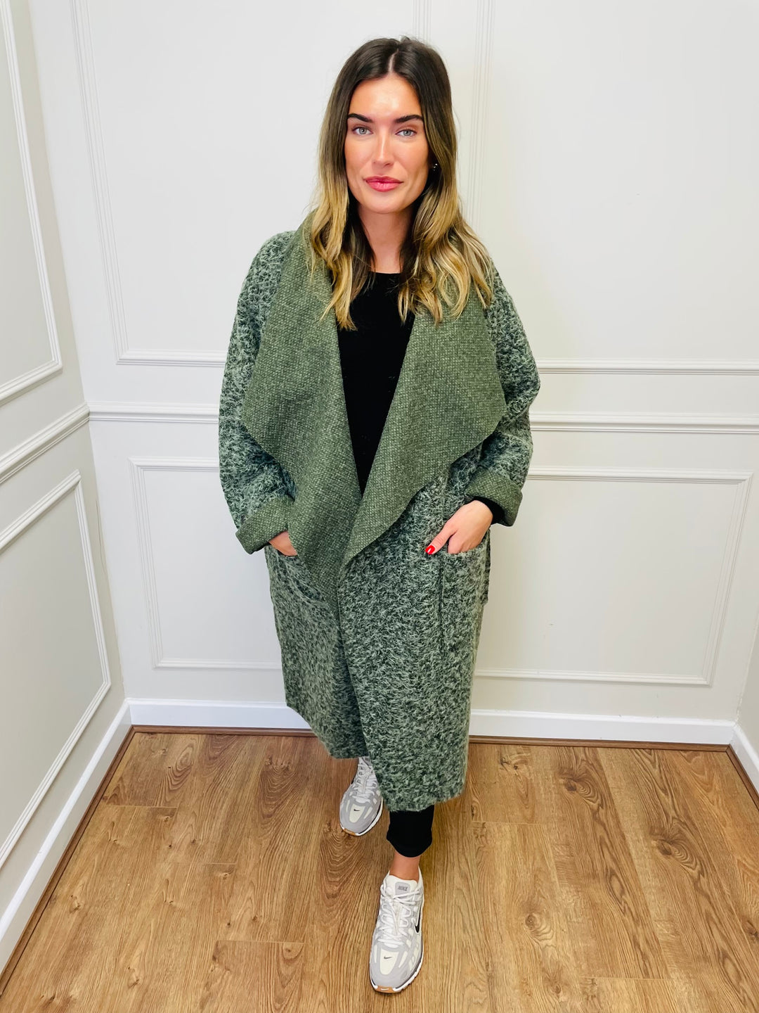 "BAILEY" Waterfall Coat-Green