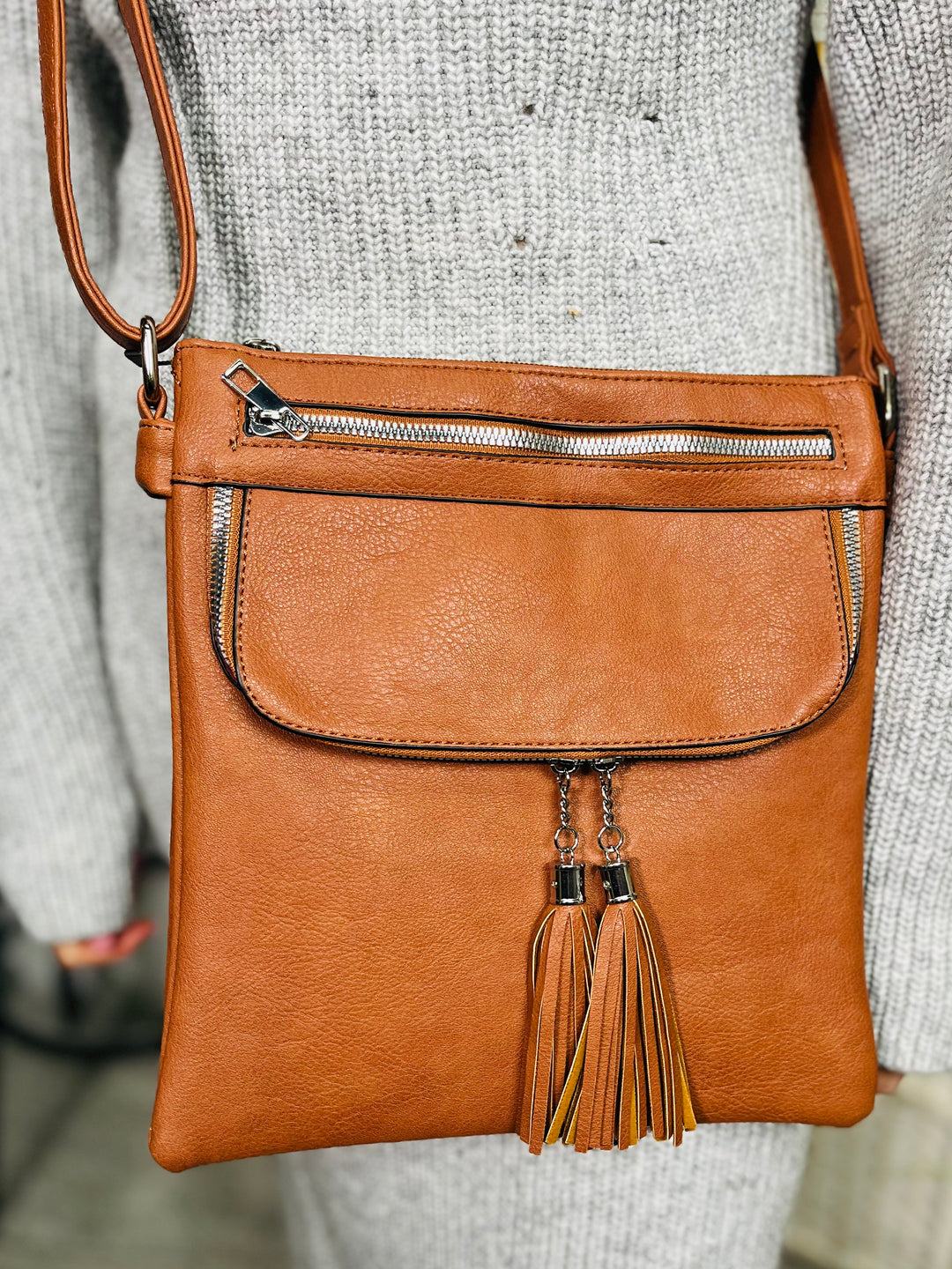 Crossbody Handbag-Tan