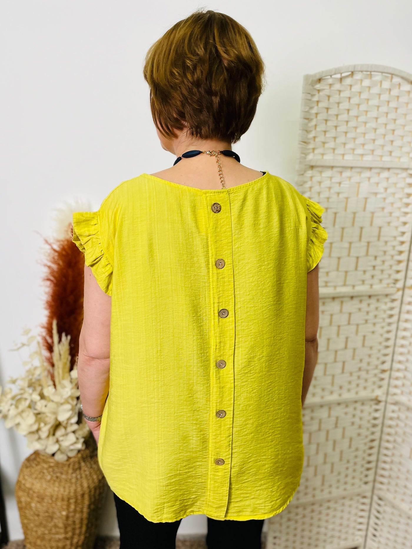 "STACEY" Basic Top-Yellow