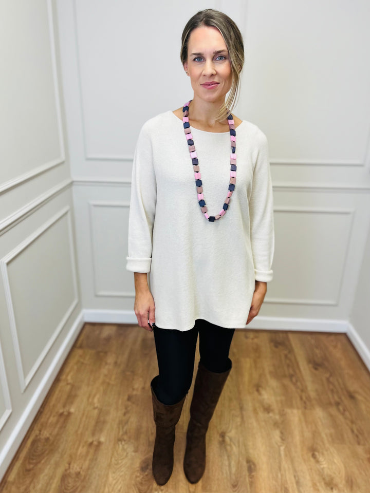 "GINNY" Basic Soft Jumper-White