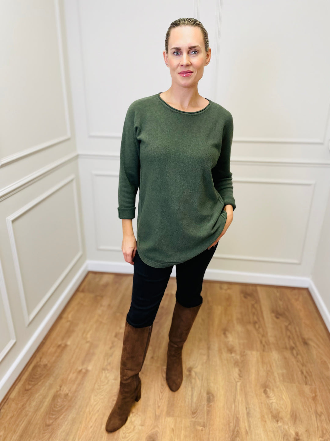 "CLEO" Soft Jumper-Green