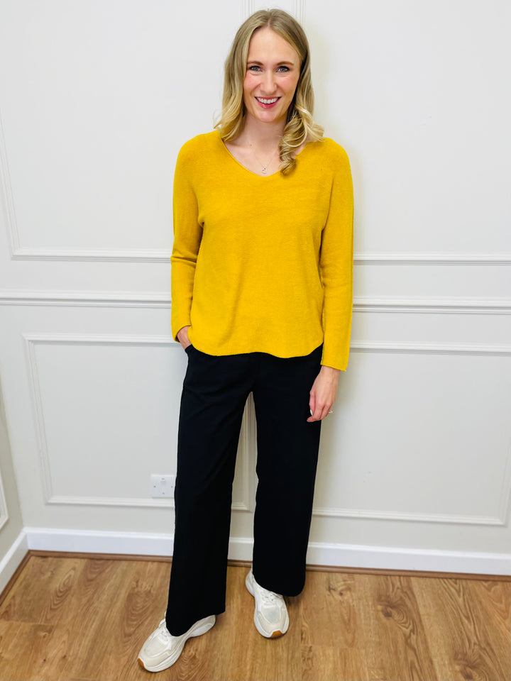 "MAGNOLIA" Fine Knit Jumper-Mustard