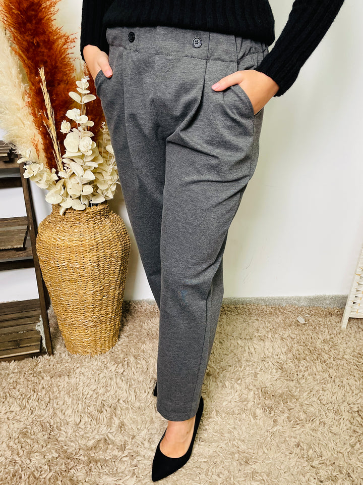 "CHLOE" Scuba Trousers-Grey