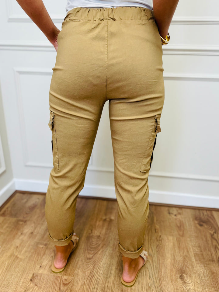 "CARMELA" Cargo MAGIC Trouser-Tan