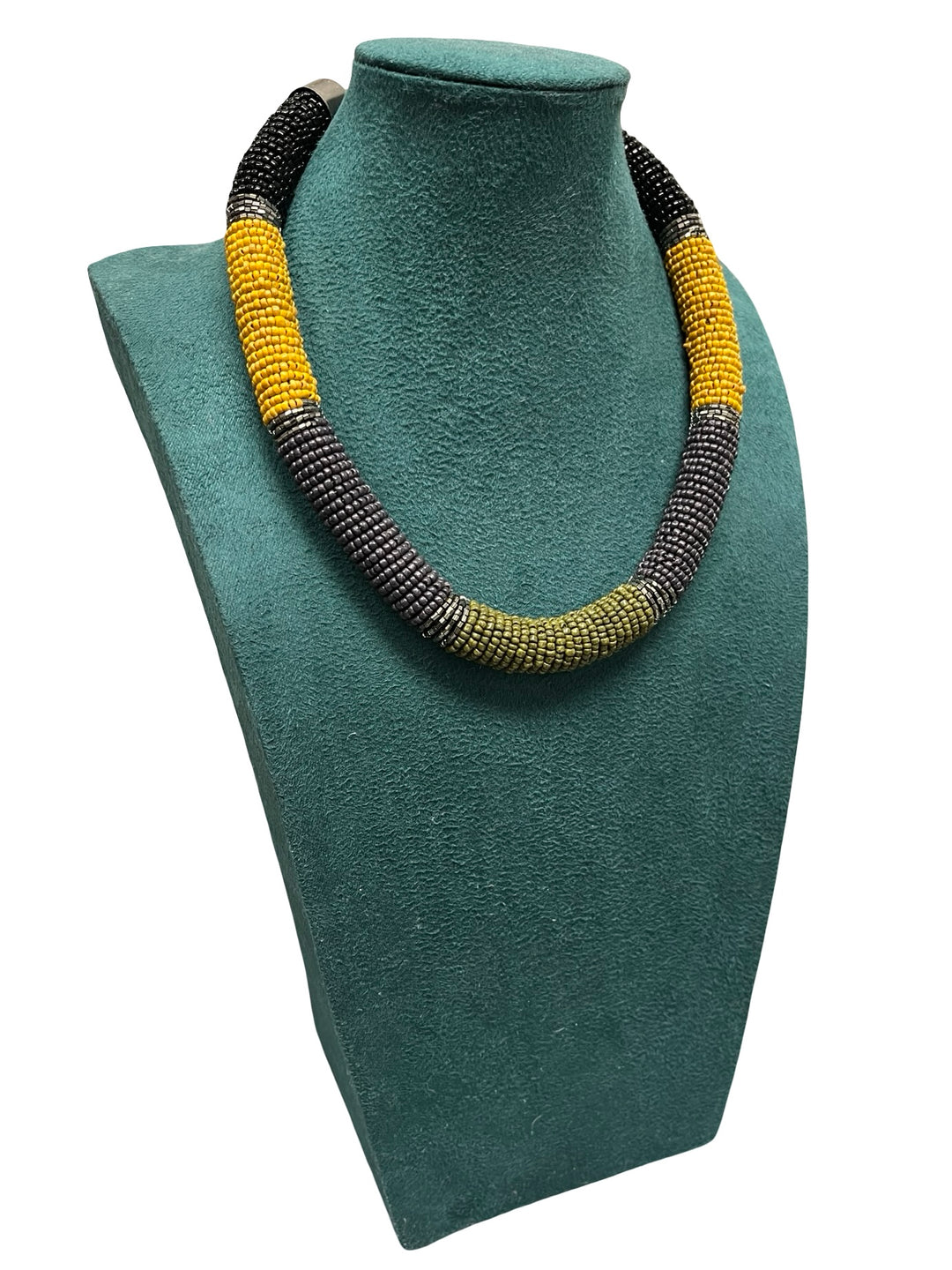 Mustard/Green & Black Statement Necklace