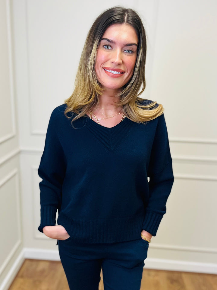 "KIKO" LUXURY Fine Knit Jumper-Navy