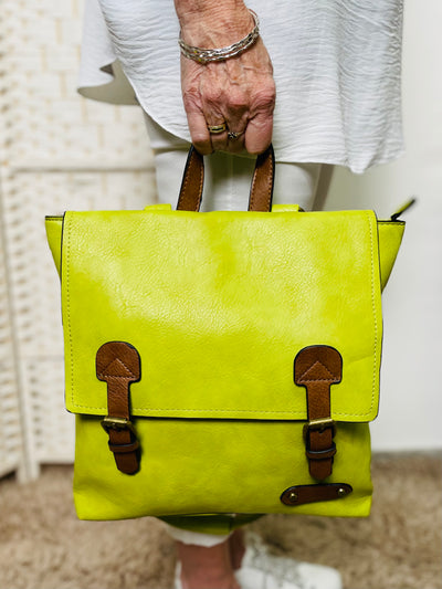 Satchel Backpack-Lime Green