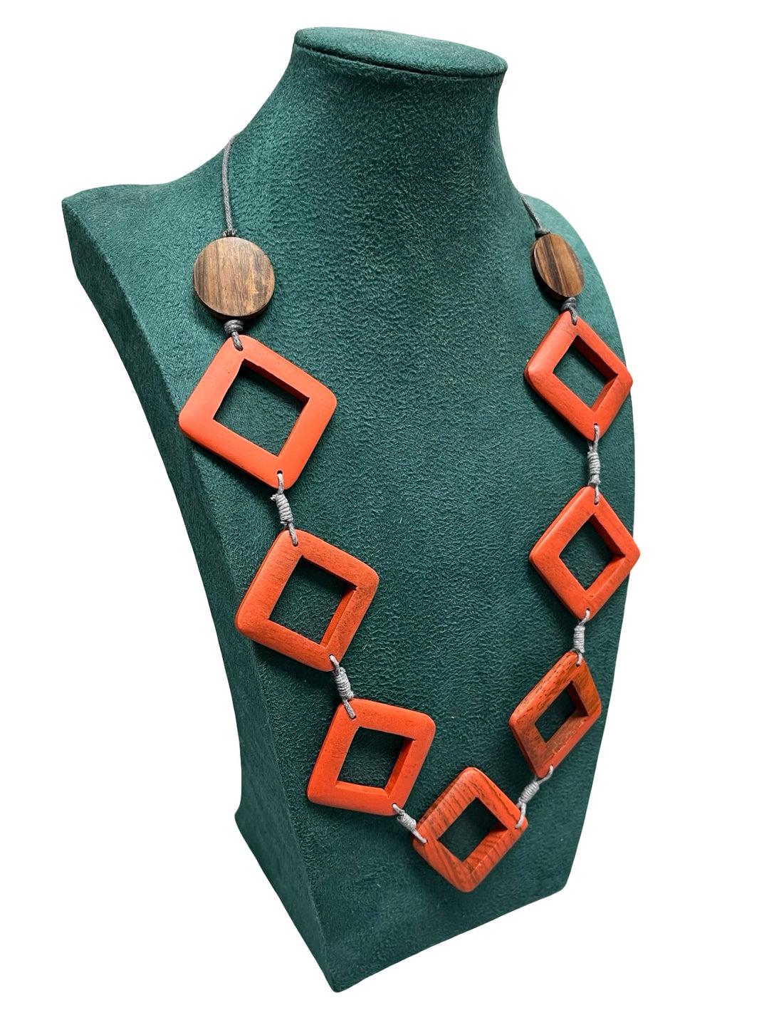 Long Statement Necklace-Orange