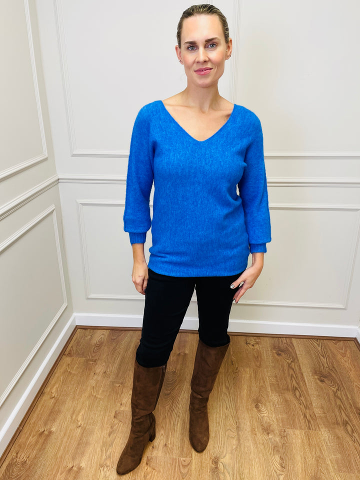 "SOPHIA" Fine Knit Jumper-Blue