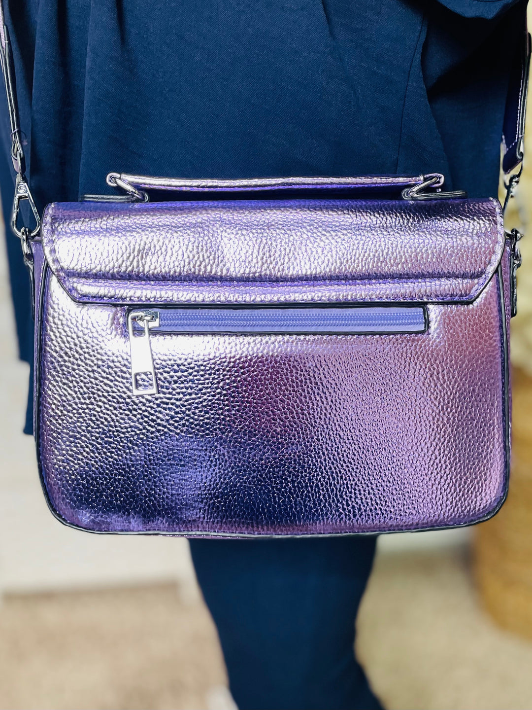 No.6 Metallic Crossbody Bag-Lilac